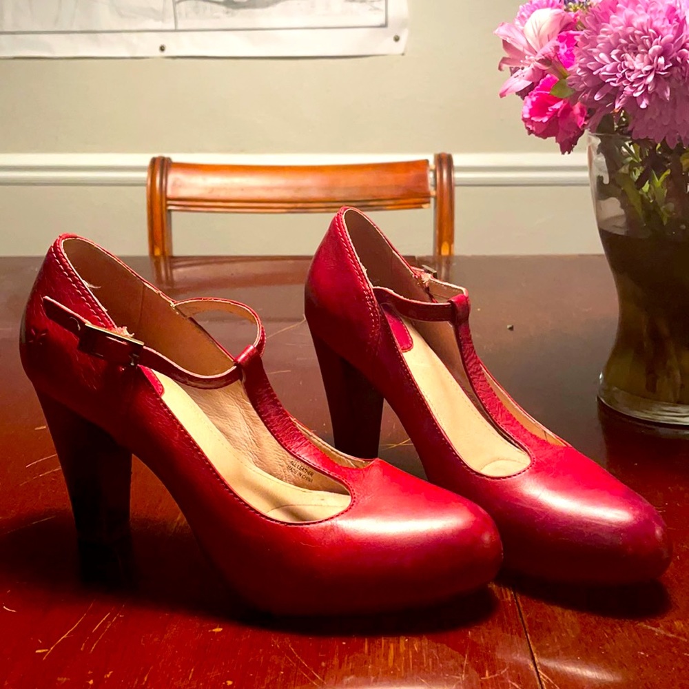 Frye “Miranda” t-strap heels